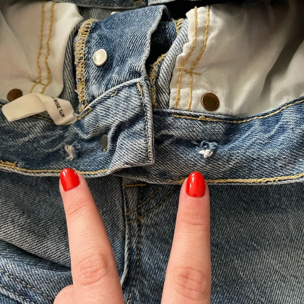 Pacsun Ultra High Rise Slim Jeans Size 26 Medium Wash - Picture 5 of 5